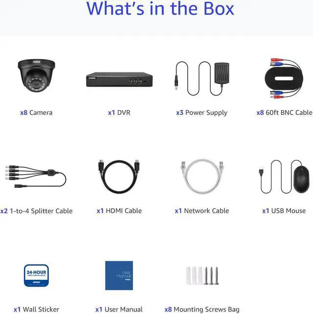 Alt view image 3 of 7 - ANNKE H.265+ 8CH Security Camera System with Human/Vehicle Detection, 5-in-1 AI 3K DVR Recorder and 8PCS 2MP Indoor & Outdoor Turret Black Cameras, 100 ft Night Vision, Email Alert with Snap, 0TB HDD