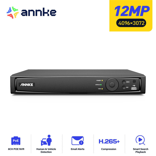 thumbnail image 2 of ANNKE 12MP 8CH NVR 5MP Security Camera System – POE, Two-Way Audio, Full Color Night Vision 2 of 6