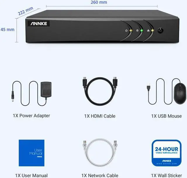 Alt view image 7 of 7 - ANNKE 3K 5MP H.265+ Security CCTV Digital Video Recorder with AI Human/Vehicle Detection, 8CH Hybrid 5-in-1 DVR for Surveillance Camera, Supports 8CH Analog and 2CH IP Cameras, Remote Access (No HDD)