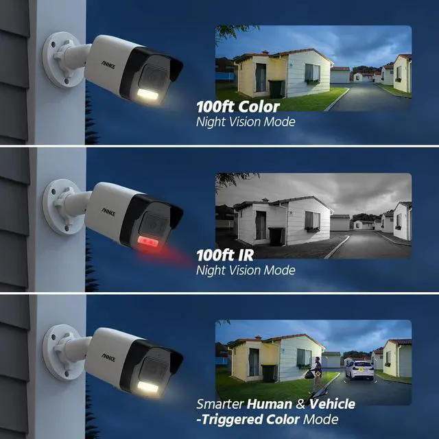 Alt view image 3 of 7 - ANNKE 4PCS New AC500 IP PoE Camera - 3K Ultra HD, Color Night Vision with Spotlight, IP67 Outdoor Bullet Surveillance Camera with Person Vehicle Detection, for Home Business Security