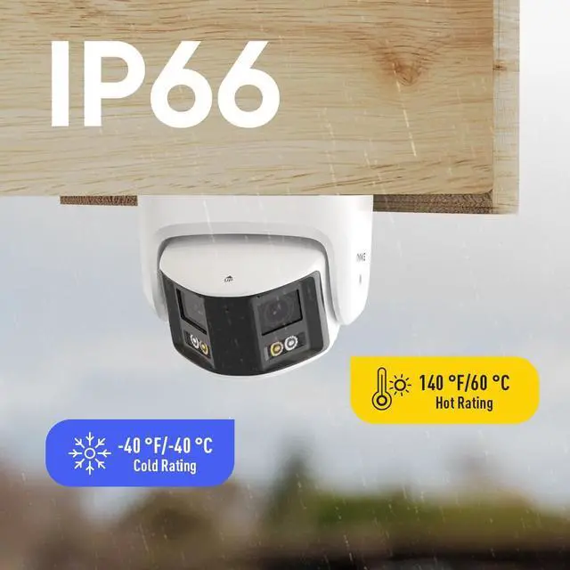 Alt view image 7 of 7 - ANNKE PoE Security Camera Outdoor with Dual Lens 180° Filed of View, 6MP IP Surveillance Camera Support Color Night Vision, Person/Vehicle Detection, Two-Way Talk, Built-in SD Card Slot