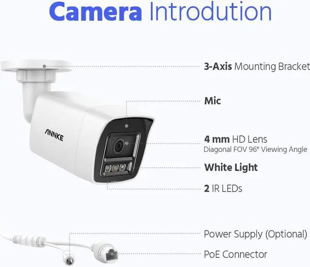 Alt view image 6 of 7 - ANNKE  UltraHD 4K PoE Security Camera, 8MP Bullet IP Outdoor Camera, AI Human & Vehicle Detection, Built-in Mic & SD Card Slot, RTSP, IP67 Waterproof, EXIR 2.0 Night Vision, 4mm Lens-C800