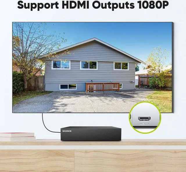 Alt view image 7 of 7 - SANNCE 1080P 8 Channel Security DVR - Hybrid 5-in-1 Video Recorder, Smart Motion Detection, Smart Playback & USB Backup, Remote Viewing, 24/7 Record, Human Detection, NO HDD