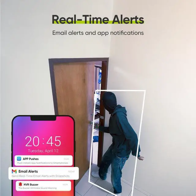Alt view image 4 of 7 - SANNCE 4K 8 Channel PoE NVR, 8MP CCTV Security Camera System Network Video Recorder Supports 8MP 5MP 3MP 1080P HD PoE Surveillance IP Camera, Human Detection, 2TB Hard Drive