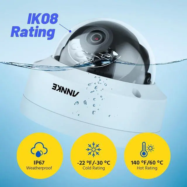 Alt view image 5 of 7 - ANNKE 4PCS 4K IP Camera, H.265+ 8MP Dome PoE Camera, AI Human Vehicle Detection, IK10 Explosion-Proof & IP67 Weatherproof Outdoor Security Camera w/Audio, 100 FT EXIR 2.0 Night Vision