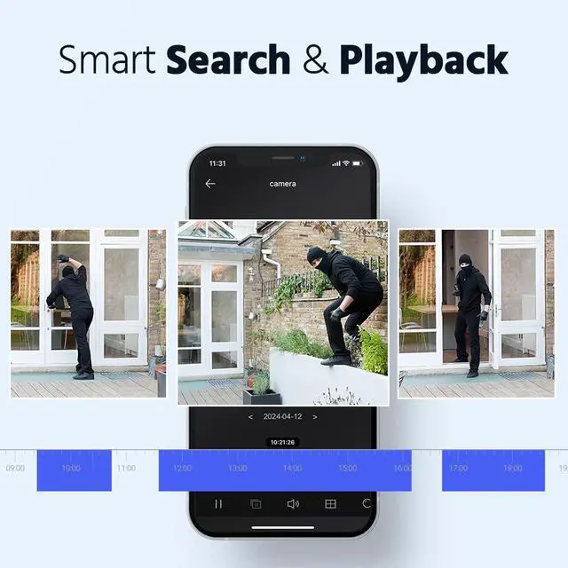 Alt view image 4 of 7 - ANNKE 2MP Security Camera System, 8 Channel 3K Lite DVR Recorder with AI Motion Detection, 4X 1080P Add-on Wired Cameras with 65ft IR Night Vision, IP67, 3.6mm Lens, 0TB HDD, Black