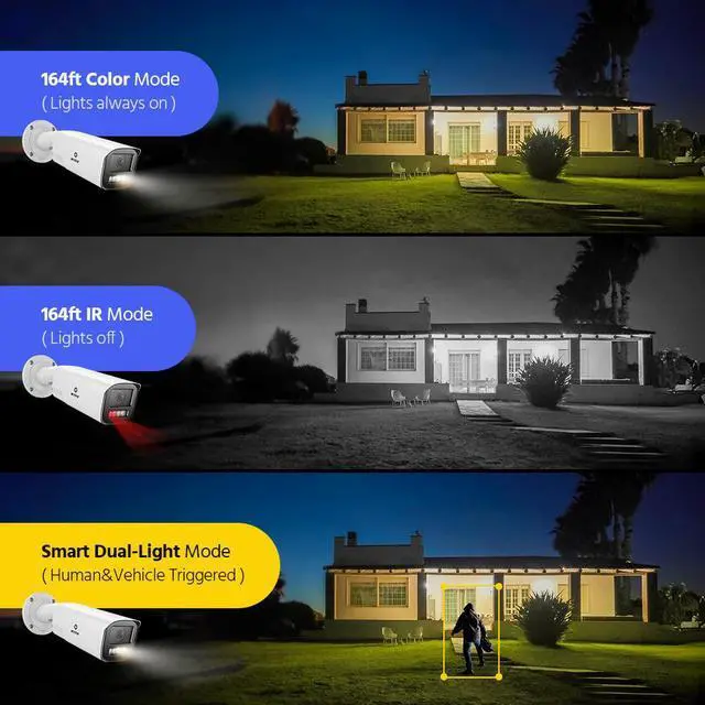 Alt view image 2 of 7 - ANNKE 4K 8MP PoE Security Camera with Two-Way Audio, Varifocal IP Camera with 2.8mm-12mm Lens, 4X Optical Zoom, Smart Dual Light, Color Night Vision, Human&Vehicle Detection, Up to 512GB Storage