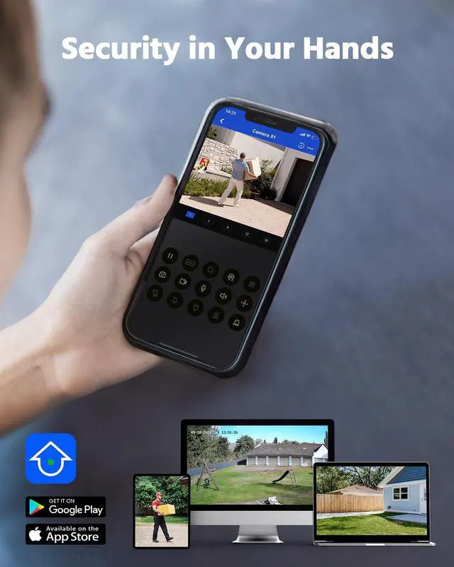 Alt view image 6 of 7 - ANNKE 8CH Wired Outdoor Security Camera System with AI Human/Vehicle Detection, 5MP Lite H.265+ CCTV DVR Recorder and 4 x 1080P Surveillance Cameras, Email Alert with Snapshots, 1TB HDD, Black