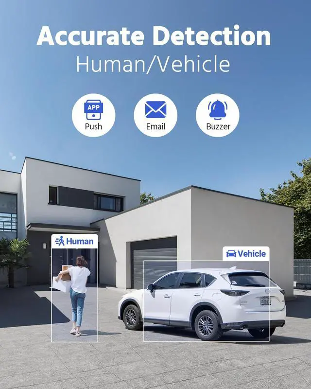 Alt view image 2 of 7 - ANNKE 8CH Wired Outdoor Security Camera System with AI Human/Vehicle Detection, 5MP Lite H.265+ CCTV DVR Recorder and 8 x 1080P Surveillance Cameras, Email Alert with Snapshots, 1TB HDD, Black