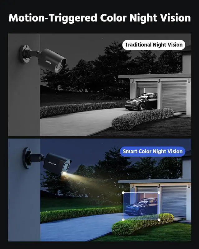 Alt view image 3 of 7 - ANNKE 8CH Wired Outdoor Security Camera System with AI Human/Vehicle Detection, 5MP Lite H.265+ CCTV DVR Recorder and 8 x 1080P Surveillance Cameras, Email Alert with Snapshots, 1TB HDD, Black
