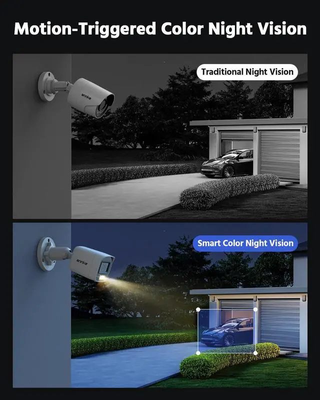 Alt view image 2 of 7 - ANNKE 8CH Wired Outdoor Security Camera System with AI Human/Vehicle Detection, 5MP Lite H.265+ CCTV DVR Recorder and 4 x 1080P Surveillance Cameras, Email Alert with Snapshots, 1TB HDD, White