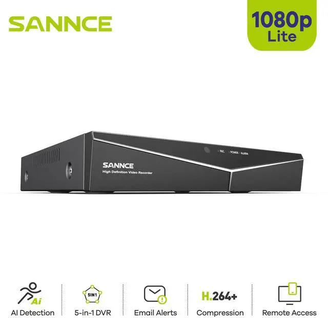 Main image of SANNCE 4CH HD 1080P HDMI DVR Digital Video Recorder for CCTV Security System, H.264 1080P HDMI Output 4ch CCTV Surveillance DVR With NO HDD