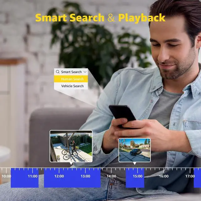 Alt view image 4 of 7 - ANNKE 16CH 3K Lite FHD AI Surveillance Security Camera System with 0TB HDD and 8X 2MP Outdoor Weatherproof CCTV Cameras, Smart Human Vehicle Detection, Day/Night Vision, Smartphone Remote View