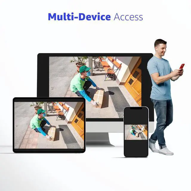 Alt view image 7 of 7 - ANNKE 8CH Wired Outdoor Security Camera System with AI Human/Vehicle Detection, 4K H.265+ 5-in-1 DVR and 4x2MP Cameras, Email Alert with Snapshots, 2TB HDD, 66ft Night Vision, Smart Dual Light, White