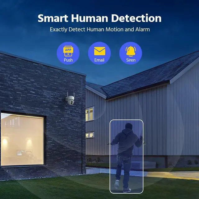 Alt view image 4 of 7 - ANNKE 4MP Ultra HD 16 Channel 4 Cameras Wireless NVR Security System, 2.4/5.8G Dual-Band WiFi, Human Motion Detection, Two-Way Audio, Night Vision, Works with Alexa, 0TB HDD