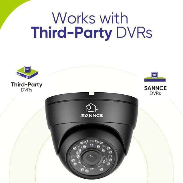 Alt view image 5 of 7 - SANNCE 2MP CCTV 4in1Security Camera, Dome Surveillance Camera with 100ft Night Vision, IP66 Waterproof for 960H,720P,1080P,5MP,4K Analog Security DVR, Turret Surveillance Cameras