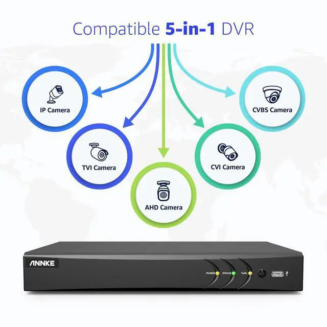 Alt view image 2 of 7 - ANNKE 2MP Security Camera System, 8CH 4K DVR Recorder with AI Motion Detection, 8X 1080P (1920×1080) Add-on Wired White Cams with Smart Color Night Vision, IP67, Compatible with Alexa, 0TB Hard Drive