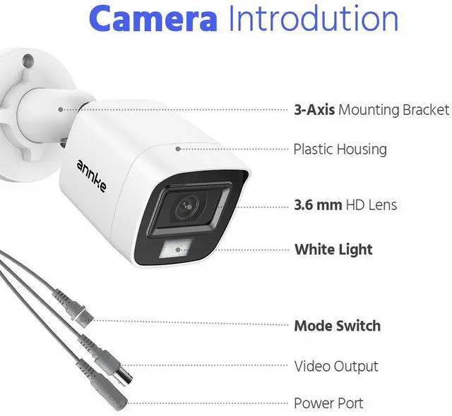 Alt view image 7 of 7 - ANNKE 2MP Security Camera System, 8CH 4K DVR Recorder with AI Motion Detection, 8X 1080P (1920×1080) Add-on Wired White Cams with Smart Color Night Vision, IP67, Compatible with Alexa, 0TB Hard Drive