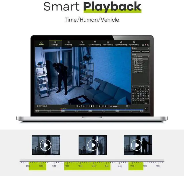 Alt view image 2 of 7 - SANNCE 5MP PoE Security System, 8CH Surveillance NVR with 4PCS 5MP HD Weatherproof Bullets Cameras with H.265 Video Compression, Smart IR LED, APP Push Alert, Remote Access (2TB HDD)
