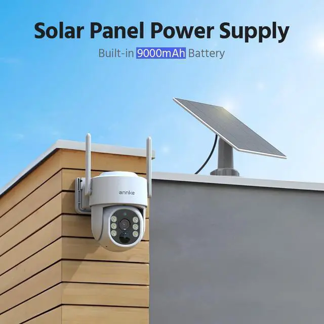 Alt view image 3 of 7 - ANNKE 4MP 2K Wireless Security Camera Outdoor, 2-Cam Kit Solar Surveillance System, PIR Human Detection, 360° Pan & Tilt, Compatible with Alexa, Color Night Vision, No Monthly Fee, 64GB Memory Card