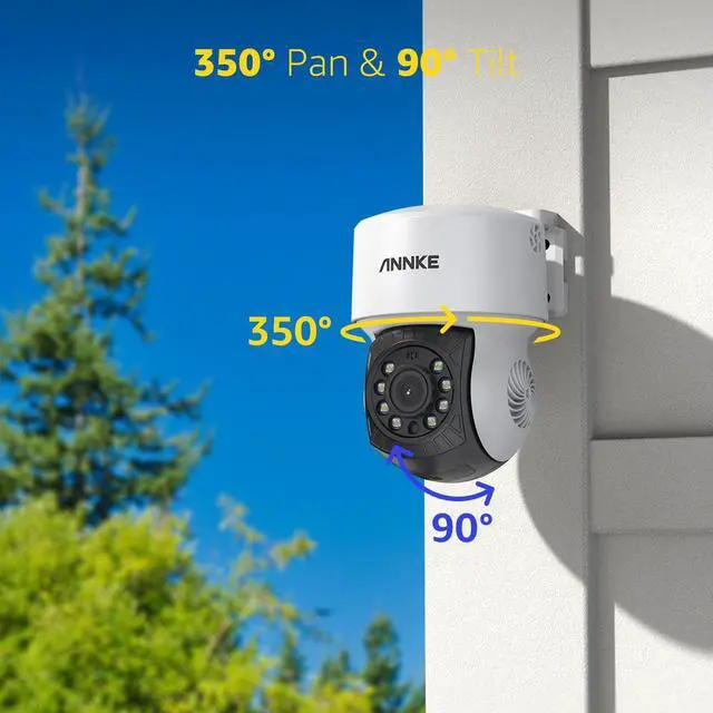 Alt view image 2 of 7 - ANNKE 1080P 2MP AHD CCTV Home Surveillance Dome PT Wired Camera with 350° pan and 90° tilt, 100ft IR Night Vision, IP65 Weatherproof Security AddOn Cam for Outdoor Use, Wide Compatibility - APT200