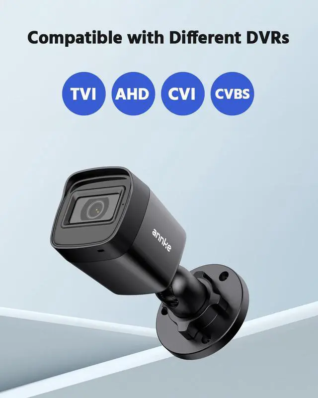Alt view image 6 of 6 - ANNKE 2MP Wired Security Camera, 1080P (1920X1080) HD TVI Add-on Outdoor CCTV Bullet Cameras, 100ft Night Vision, 3.6mm Lens, IP67 Weatherproof for Home & Business Surveillance, 4 Pack, Black