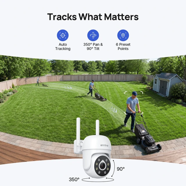 Alt view image 4 of 7 - ANNKE 5MP Outdoor Security Camera, 360° Pan/Tilt, Plug-in WiFi Camera,3-Pack