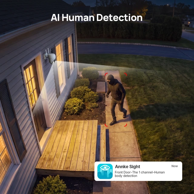 Alt view image 5 of 7 - ANNKE 5MP Outdoor Security Camera, 360° Pan/Tilt, Plug-in WiFi Camera,3-Pack