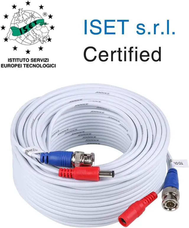 Alt view image 7 of 7 - ANNKE 4 Pack 30M/100ft All-in-One Video Power Cables, BNC Extension Security Wire Cord for CCTV Security Camera BNC Cable Siamese, Free BNC RCA Connector and 100pcs Cable Clips Included, White CCTV