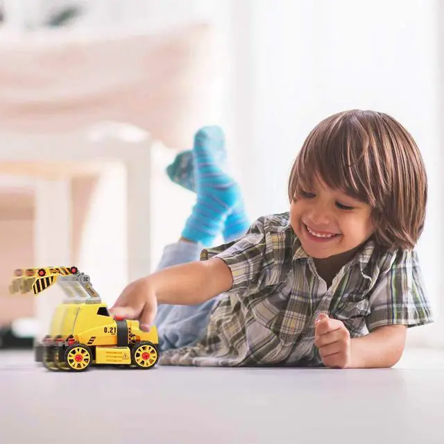 Alt view image 5 of 6 - MOBIUS Toys 7 in 1 Take Apart Truck Construction Set - STEM Learning Kids Builder PlaySet w/Electric Drill, DIY Engineering Building w/Lights, Sounds, Push & Go, Boys & Girls, Ages 4-7 Years Old
