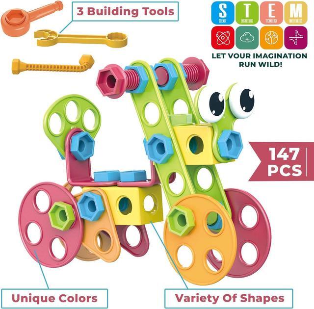 Alt view image 2 of 7 - STEM Toys KIT 147 Pcs - Educational Construction Sets + 34 Models Step-by-Step Guide  Mobius Creative Engineering Toys - Learning Building Blocks for Kids 4-8 Boys & Girls 4 5 6 7 8 Years Old