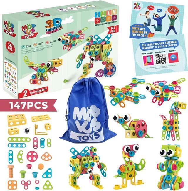 Alt view image 6 of 7 - STEM Toys KIT 147 Pcs - Educational Construction Sets + 34 Models Step-by-Step Guide  Mobius Creative Engineering Toys - Learning Building Blocks for Kids 4-8 Boys & Girls 4 5 6 7 8 Years Old