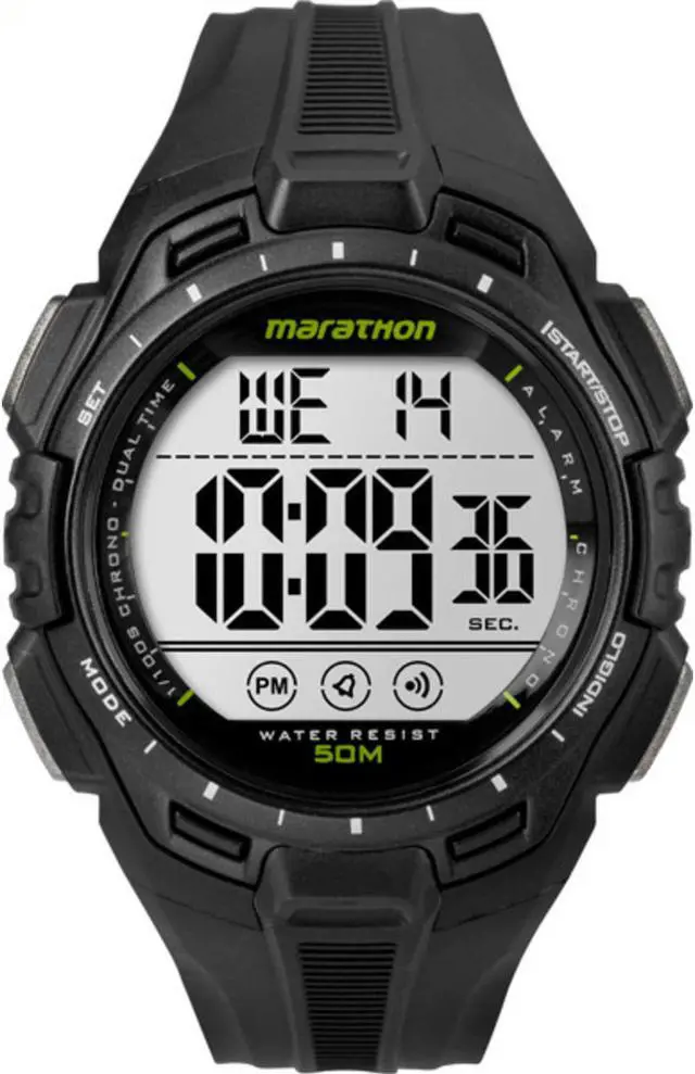 Alt view image 9 of 12 - Timex Men Marathon | 24-Hour Stopwatch Two-Time Zones Black | Sport TW5K94800