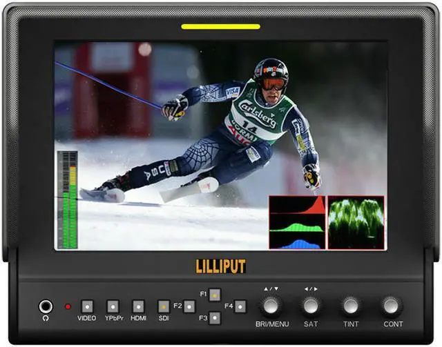 Alt view image 2 of 6 - Lilliput 663/O/P2 7" IPS Screen Metal Shell 1280*800 Field Monitor HDMI In HDMI Out Monitor Peacking Focus F970 and LP-E6 Plate With Vectorscope and Waveform for DSLR & Full HD Camcorder