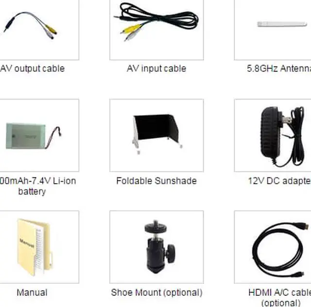 Alt view image 7 of 7 - Lilliput 339/W White -7" 1280X800 IPS FPV Monitor with Channel auto searching Single 5.8Ghz receivers cover 4 bands and total 32 channels AV Wireless Receiver + 2600 mah Battery Built