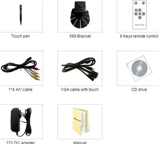 Alt view image 3 of 3 - LILLIPUT 7" HR702-NP/C/T 16:9 VGA TFT LCD Touch Screen Headrest Monitor For Car Computer And Backup Camera System + Built-in Speaker & Remote Control