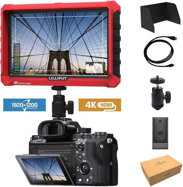 Alt view image 6 of 7 - Lilliput 4K Camera-Top Monitor A7s 8 Bit Full HD Display 1920×1200 Resolution 170 Degree Wide Viewing Angle 1000:1 High Contrast 5000cd/m2 High Brightness 20.5mm Thickness and 320g Weight LCD Panel