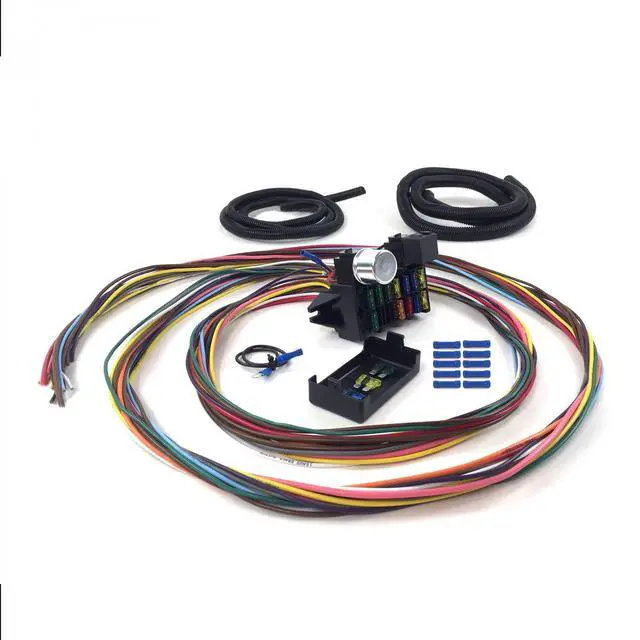 Alt view image 3 of 6 - Keep It Clean Wiring Accessories KICPROCOMP12B New 12 Circuit Wire Harness Muscle Car Hot Rod Street Rod XL Wires Universal