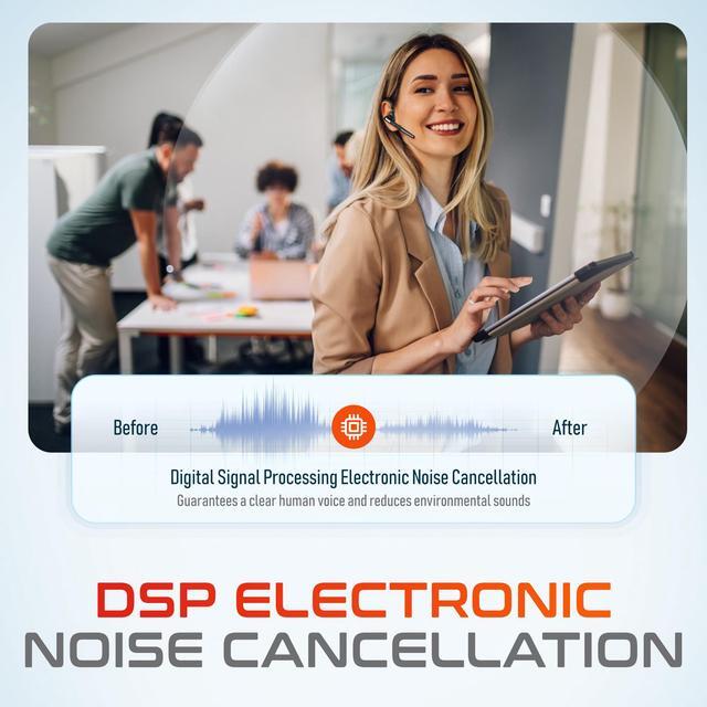Alt view image 4 of 20 - Delton 90X Noise Canceling Wireless Computer Headset, Auto Pair with PC/Laptop, Earbud for Work 100H, Work from Home, Video Conferencing Headset Compatible with Zoom, Meet, MS Teams