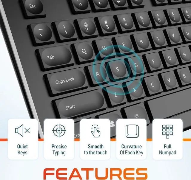 Alt view image 6 of 7 - Delton Ultra Slim Wireless Keyboard & Mouse Set