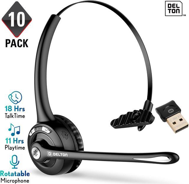 10 Pack) Delton Trucker Bluetooth Headset With Mini USB Dongle