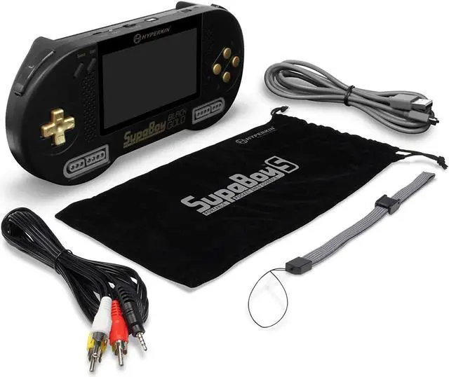 Alt view image 4 of 7 - Hyperkin Supaboy Blackgold Portable Pocket Console For Super Nes/super Famicom Super NES