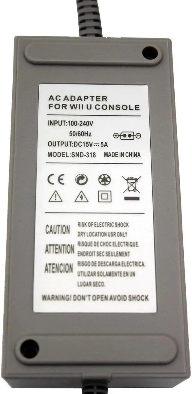 Alt view image 2 of 4 - AC Adapter Power Supply for Nintendo Wii U Console by Mars Devices