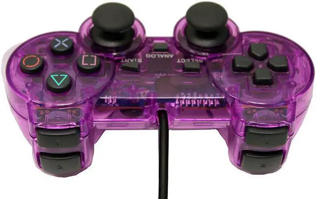 Alt view image 3 of 3 - Transparent Purple Controller for Playstation PS1 PS2 by Mars Devices