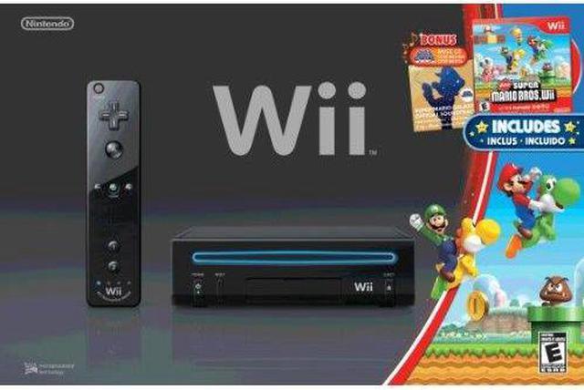 Restored WII Nintendo Console Black w/Wii Sports and Wii Sports
