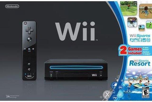 Refurbished: Wii Console Black With Wii Sports & Wii Sports Resort 