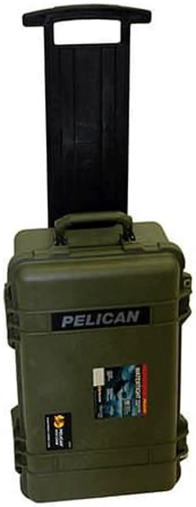 Alt view image 4 of 5 - Pelican 1510 Carry On 22x13x9in Wheeled Protector Case, OD Green, No Foam 1510-0