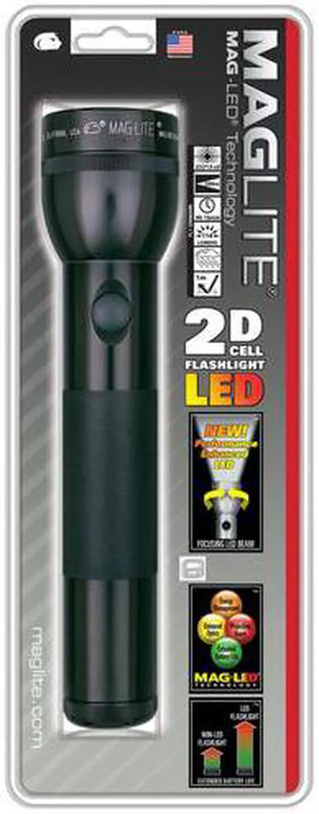 Alt view image 4 of 14 - Maglite ST2D036 Red 2-D Cell 10" 3-Watt LED Flashlight w/ Adjustable Beam