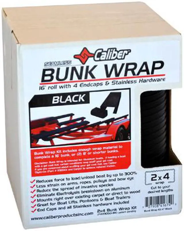 Alt view image 5 of 5 - Caliber 23050-BK Bunk Wrap Kit - 16' x 2' x 4", Black