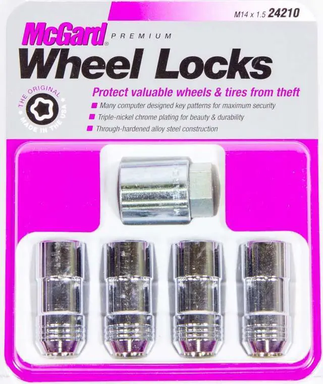 Alt view image 6 of 15 - McGard 24210 Chrome Cone Seat Wheel Lock Set (M14 x 1.5)